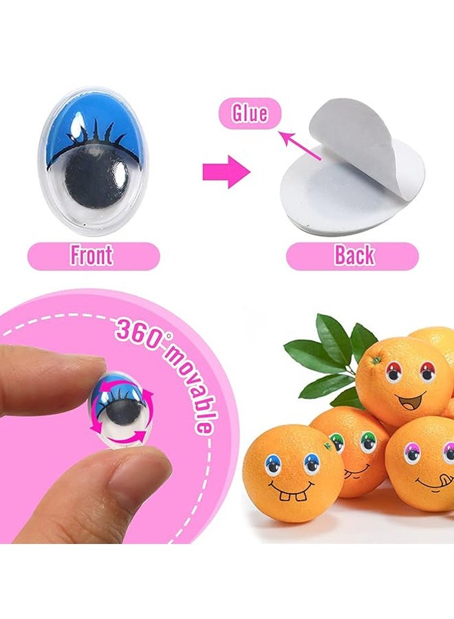 Happy D 600-pack of colorful round wiggly eye stickers, with adhesive backing, suitable for making teddy bear toys (mixed sizes) - Image 4